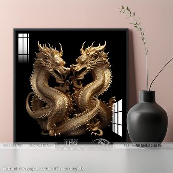 file tranh con giap decor tuoi thin con rong 318