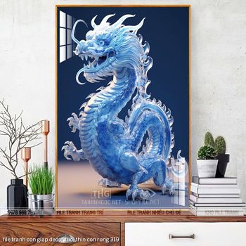 file tranh con giap decor tuoi thin con rong 319