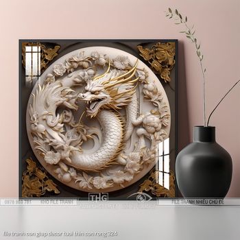 file tranh con giap decor tuoi thin con rong 324