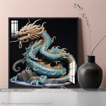 file tranh con giap decor tuoi thin con rong 325