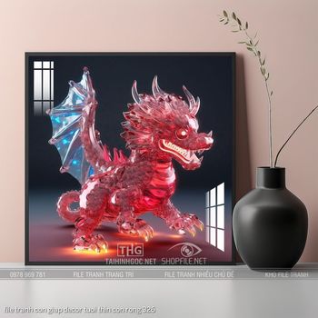 file tranh con giap decor tuoi thin con rong 326