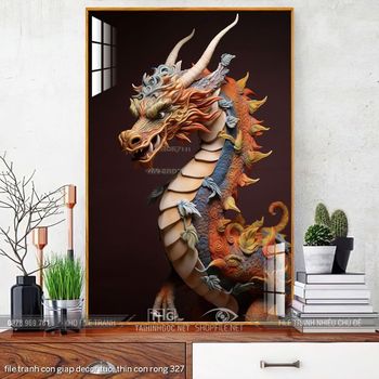 file tranh con giap decor tuoi thin con rong 327