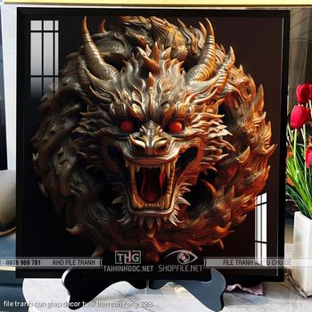 file tranh con giap decor tuoi thin con rong 328