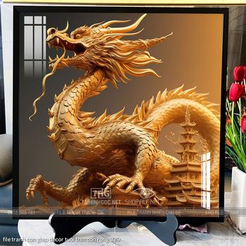 file tranh con giap decor tuoi thin con rong 329