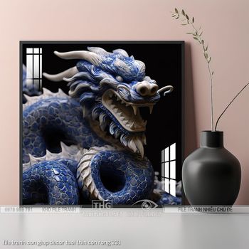 file tranh con giap decor tuoi thin con rong 331