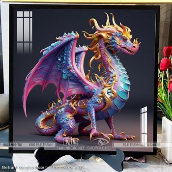 file tranh con giap decor tuoi thin con rong 335