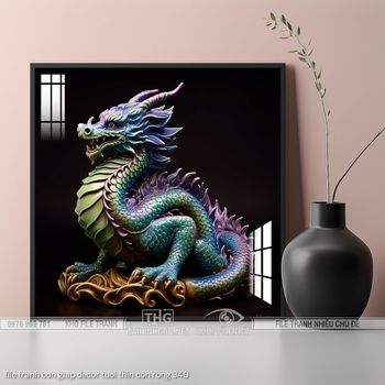 file tranh con giap decor tuoi thin con rong 340