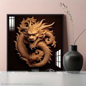 file tranh con giap decor tuoi thin con rong 347