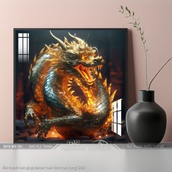 file tranh con giap decor tuoi thin con rong 349