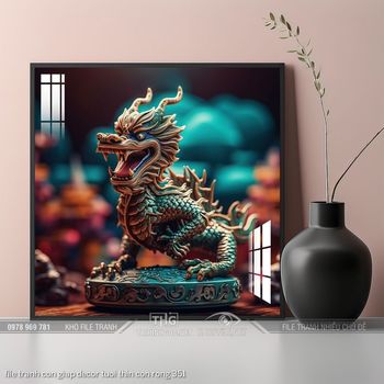 file tranh con giap decor tuoi thin con rong 351