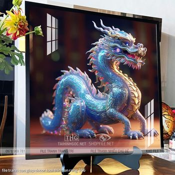 file tranh con giap decor tuoi thin con rong 356