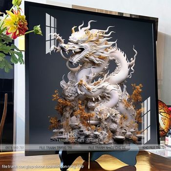 file tranh con giap decor tuoi thin con rong 359