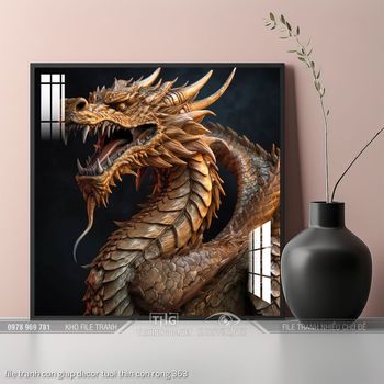 file tranh con giap decor tuoi thin con rong 363