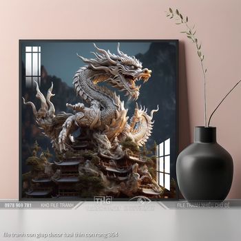 file tranh con giap decor tuoi thin con rong 364