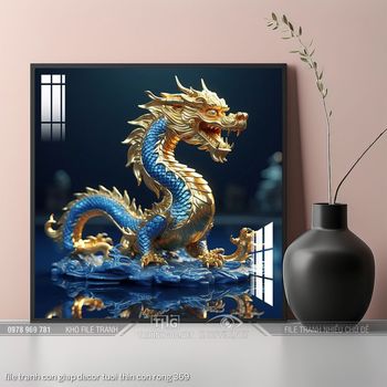 file tranh con giap decor tuoi thin con rong 369