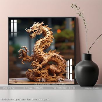 file tranh con giap decor tuoi thin con rong 370