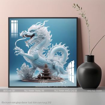 file tranh con giap decor tuoi thin con rong 372