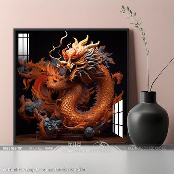 file tranh con giap decor tuoi thin con rong 374