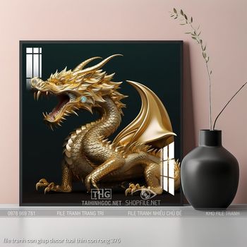 file tranh con giap decor tuoi thin con rong 376