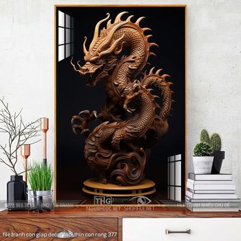 file tranh con giap decor tuoi thin con rong 377