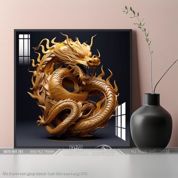 file tranh con giap decor tuoi thin con rong 379