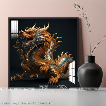 file tranh con giap decor tuoi thin con rong 384