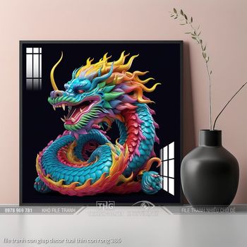 file tranh con giap decor tuoi thin con rong 386