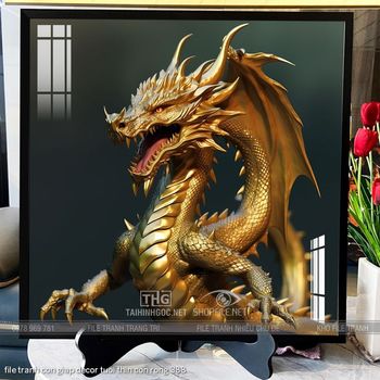 file tranh con giap decor tuoi thin con rong 388