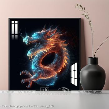 file tranh con giap decor tuoi thin con rong 389