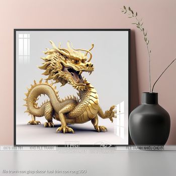 file tranh con giap decor tuoi thin con rong 390