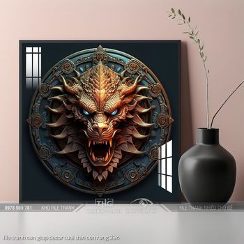 file tranh con giap decor tuoi thin con rong 394