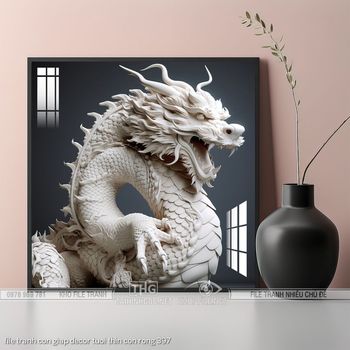 file tranh con giap decor tuoi thin con rong 397