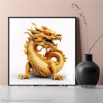 file tranh con giap decor tuoi thin con rong 399