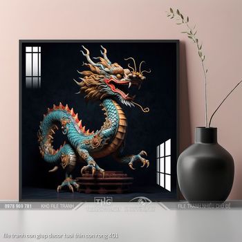 file tranh con giap decor tuoi thin con rong 401