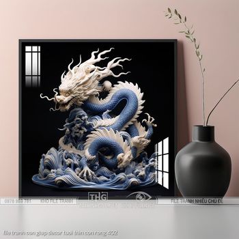 file tranh con giap decor tuoi thin con rong 402