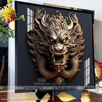 file tranh con giap decor tuoi thin con rong 403