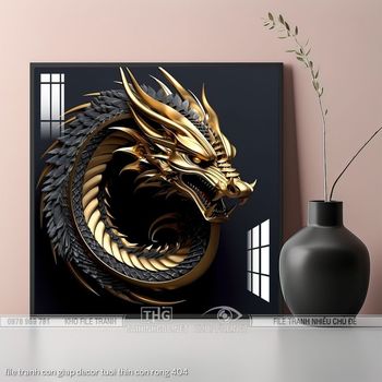 file tranh con giap decor tuoi thin con rong 404