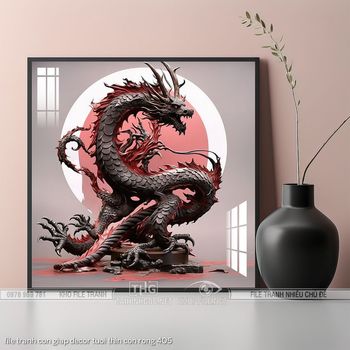 file tranh con giap decor tuoi thin con rong 405