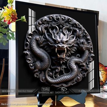 file tranh con giap decor tuoi thin con rong 406