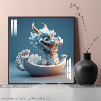file tranh con giap decor tuoi thin con rong 409