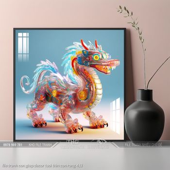 file tranh con giap decor tuoi thin con rong 413