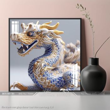 file tranh con giap decor tuoi thin con rong 414