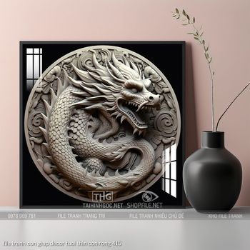 file tranh con giap decor tuoi thin con rong 415