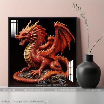 file tranh con giap decor tuoi thin con rong 420