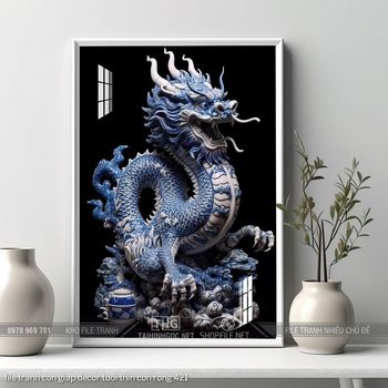 file tranh con giap decor tuoi thin con rong 421