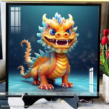 file tranh con giap decor tuoi thin con rong 423