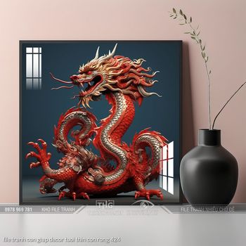 file tranh con giap decor tuoi thin con rong 424