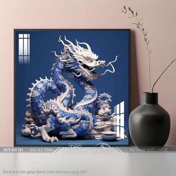 file tranh con giap decor tuoi thin con rong 427