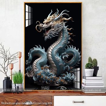 file tranh con giap decor tuoi thin con rong 429