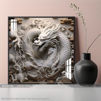 file tranh con giap decor tuoi thin con rong 431